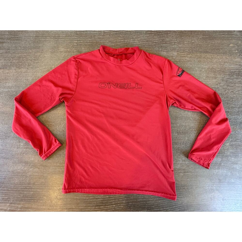 O'NEILL Red L/S Swim Top Surf Rash Guard Shirt Swimwear Boys Kids 12